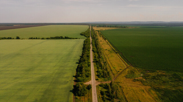 beautiful tarmac road in the countryside