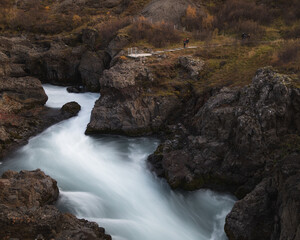 waterfall in autumn
