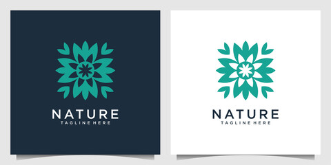  Nature logo design template with creative concept