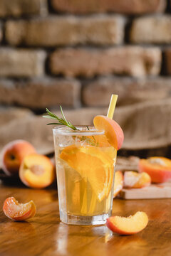 Fresh Healthy Ice Tea With Decoration.