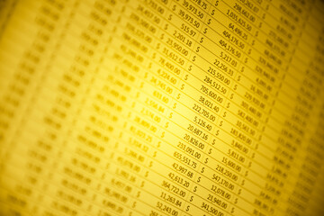 Obraz premium Fundamental and technical analysis for professional technical trading as concept. Digital graph of financial instruments with some indicators including of MACD. EMA and the volume analysis. 