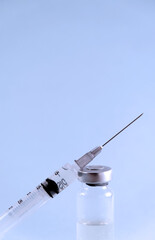 Coronavirus vaccine. Medical bottle with vaccine or medicine.