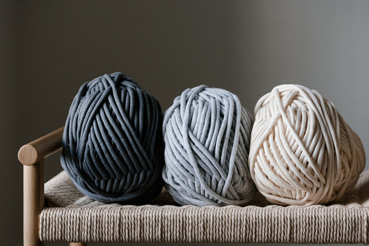 Natural yarn on chair