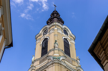 Fototapeta na wymiar Tower of the church, Przemysl, Poland