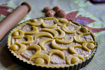 close up of homemade amaretti pie