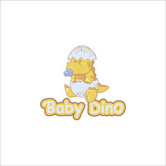 Cartoon Baby Dino, Mascot Logo Tempate, Animal Logo