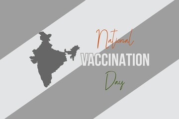 National Vaccination day. Indian national map. Coronavirus vaccine awareness. 