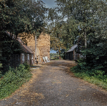 Old Yard Of An Old Farm 't Gooi Netherlands. Haybarn.