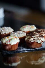 muffin and cupcake with chocolate