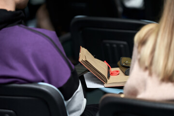 Business training. Young people listen to a lecture.......