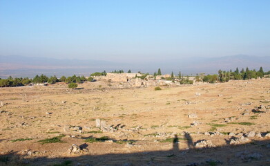 Hierapolis. Ancient city in Turkey. The ruins of the ancient city. Hierapolis - Pamukkale.