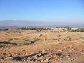 Hierapolis. Ancient city in Turkey. The ruins of the ancient city. Hierapolis - Pamukkale.