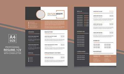 Kaitlyn Kristy two page creative professional best cv format resume template clean design