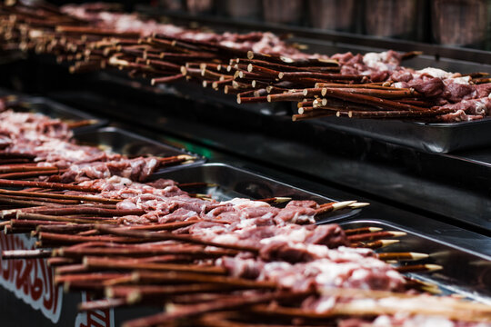 Skewered Meats, Street Food, Muslim Quarter, Xian, China