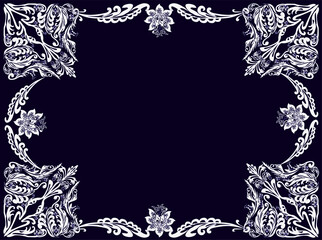 white wide sipmle decorated frame