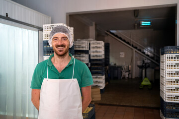 Portrait Of A Worker In the Cheese Factory.