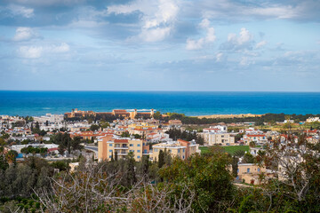 Fototapeta na wymiar High point view to the Paphos city.