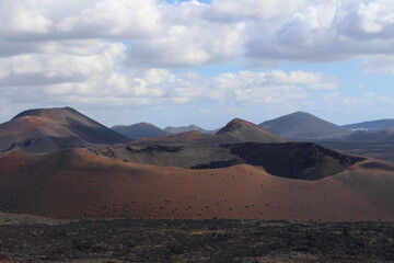 Fototapeta na wymiar Volcanos in Lanzarote (Island)