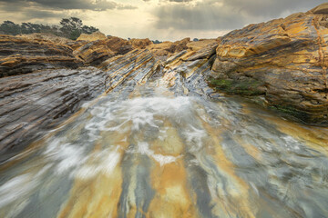 A beautiful landscape of bizarre rock formations on the Pacific coast at Point Lobos State Reserve...