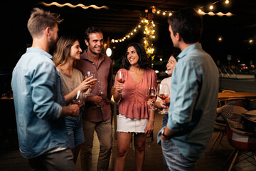 Group of Friends Drinking Wine