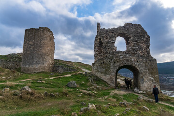 The gate tower of the fortress Kalamita. Inkermanю Crimea.