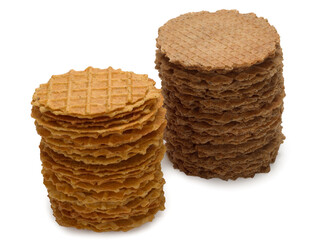 Crispy wafers isolated on a white background