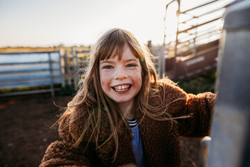 smiling girl outdoors