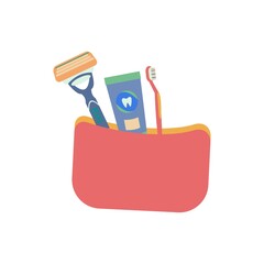 Toiletry bag icon Flat illustration on white background