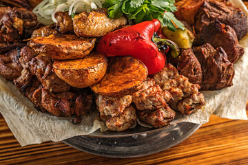 Saj Is A Dish Of Azerbaijani Cuisine. Close-Up.