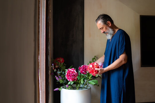 Old Man Wearing An Arabic Dress.