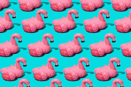 mosaic of pink flamingos