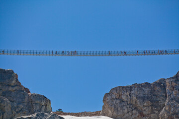 Whistler Peak Suspension Sky Bridge with Blue Sky