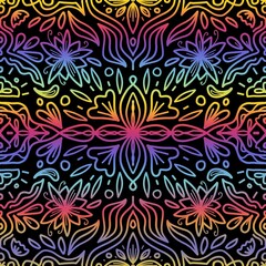 vintage seamless pattern with flowers