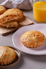 Typical Brazilian cuisine appetizer called Empada de Palmito.