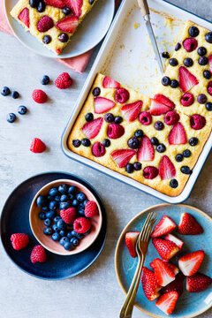 Strawberry Berry Sheet Pan Cake