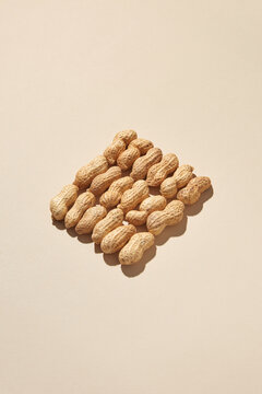 Diagonal square pattern from peanuts.