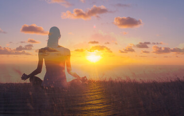 Calm meditation at dawn 