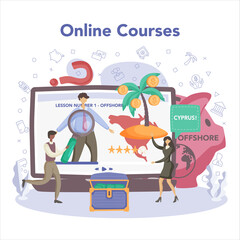 Offshore specialist online service or platform. Professional businessman
