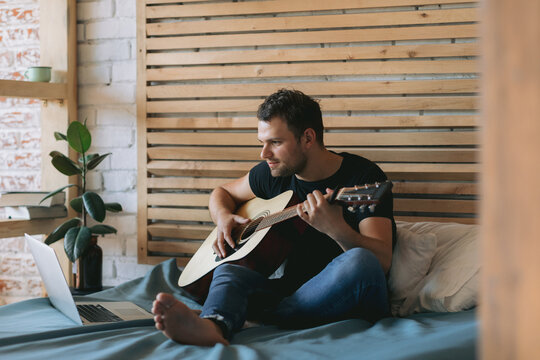 Man spending time at home