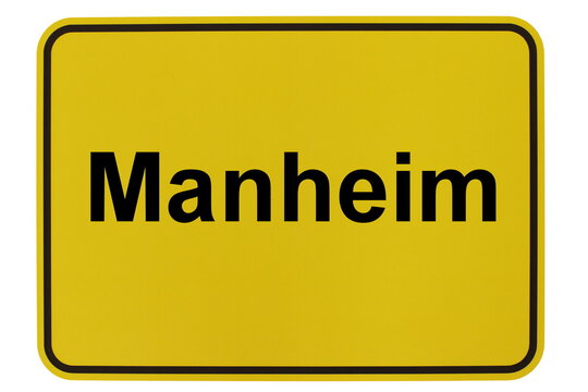 Illustration eines Stadteingangsschildes von Manheim, einem Stadtteil von Kerpen im Rheinland