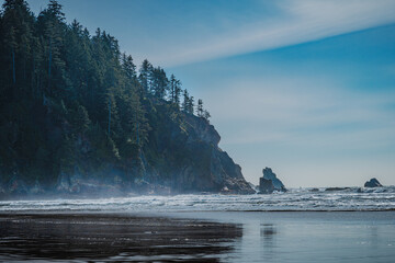 2021-02-15 COASTLINE AND ROCK CLIFFS NEAR CANNON BEACH OREGON
