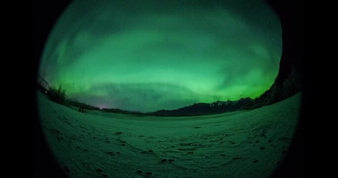 Aurora show over Knik River, Alaska