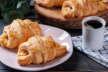 Ham and cheese stuffed croissant
