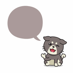 Cartoon character happy cute cat with speech bubble for design.