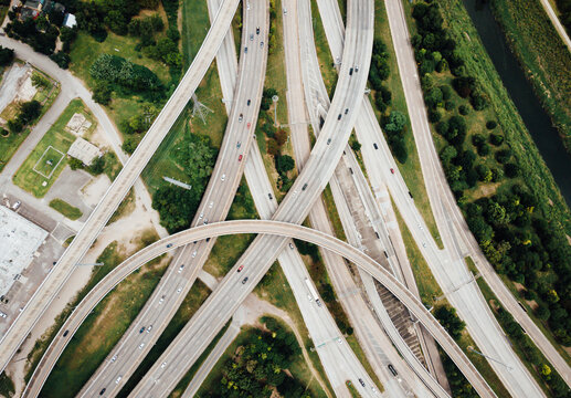 View from above of the highway
