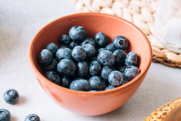 Fresh blueberries in a bowl