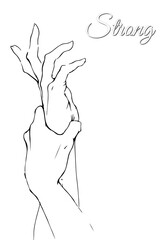 Hands draw. Powerful concept illustration