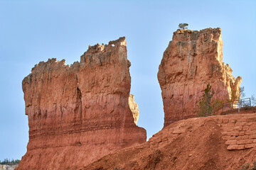Amazing red sandstone hoodoos, Bryce Canyon National Park in Utah, Usa.