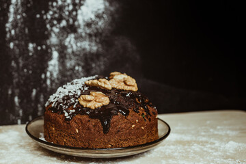 Easter, Easter cake on a dark background with a