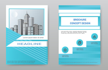 Design cover brochure, layout, flyer, template with the image of the city.